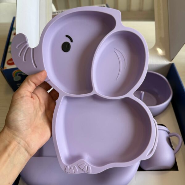 Set Primeras Comidas Elefante Silicona 8 pzas