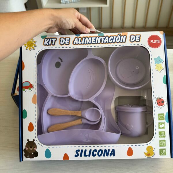 Set Primeras Comidas Elefante Silicona 8 pzas